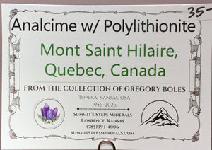 Analcime w/ Polylithionite, Mont Saint Hilaire, Canada