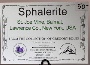 Sphalerite, Balmat, New York