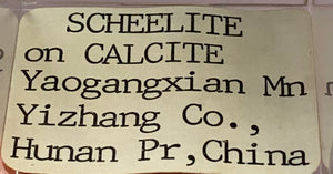 Scheelite on Calite, Yaogangxian Mine, China