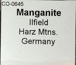 Manganite w/ Quartz, Caland Pit, Canada