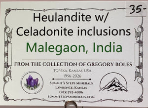 Heulandite w/ Celadonite Inclusions, India