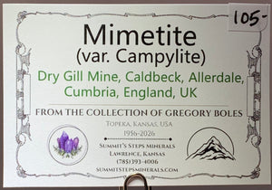 Campylite, Dry Gill Mine, England