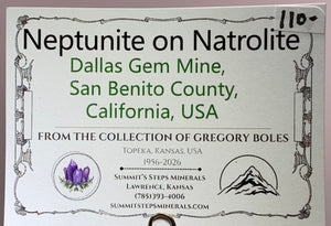 Neptunite on Natrolite, Dallas Gem Mine, California, USA