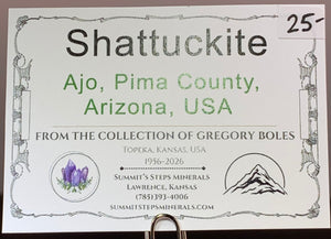 Shattuckite, Ajo, Arizona