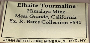 Elbaite Tourmaline, Himalya Mine, California