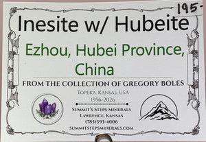 Inesite w/ Hubeite, Ezhou, China