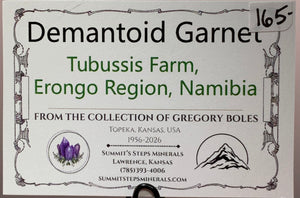 Demantoid Garnet, Tubussis Farm, Namibia