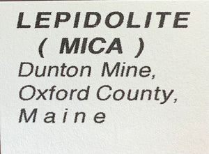 Lepidolite, Dunton Mine, Maine