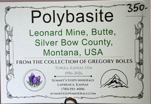 Polybasite, Leonard Mine, Montana, USA