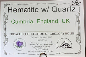 "Specular" Hematite w/ Quartz, Cumbria, England
