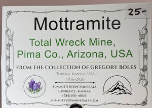 Mottramite, Total Wreck Mine, Arizona