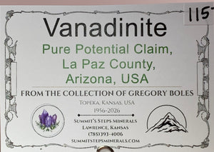 Vanadinite, Pure Potential Claim, Arizona
