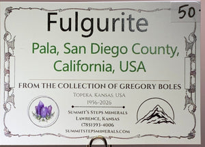 Fulgurite, Pala, California