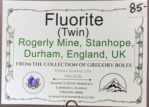 Fluorite, Rogerly Mine, England
