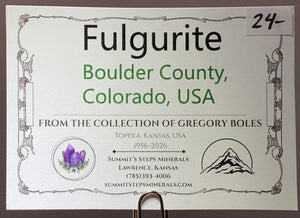 Fulgurite, Boulder County, Colorado