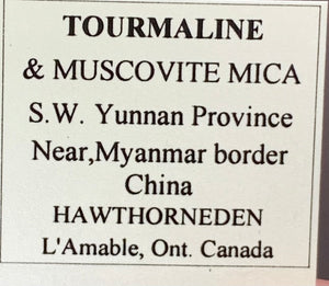 Tourmaline w/ Muscovite , China
