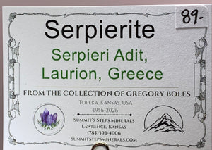 Serpierite, Serpieri Adit, Greece