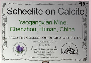 Scheelite on Calite, Yaogangxian Mine, China