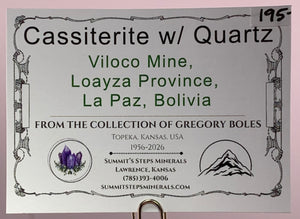 Cassiterite w/ Quartz, Viloco Mine, Bolivia
