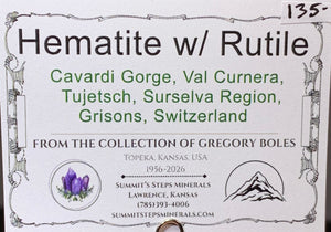 Hematite w/ Rutile, Switzerland