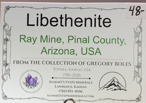 Libethenite, Ray Mine, Arizona