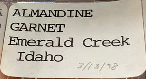 Almandine Garnet, Emerald Creek, Idaho