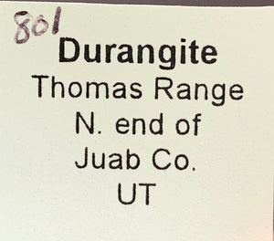 Durangite, Thomas Range, Utah