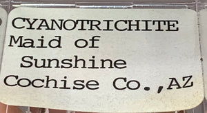 Cyanotrichite, Maid Of Sunshine Mine, Arizona
