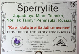 Sperrylite, Zapadnaya Mine, Russia