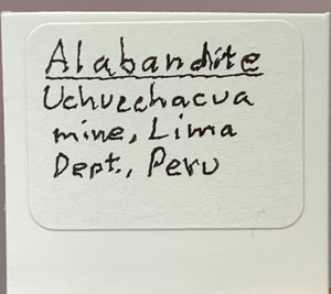 Alabandite, Uchucchacua Mine, Peru
