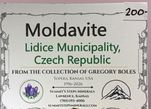 Moldavite, Lidice Municipality, Czech Republic