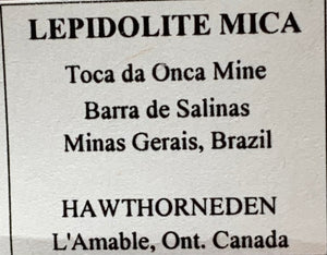Lepidolite, Toca da Onca Mine, Brazil