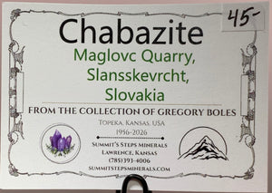Chabazite, Maglovc Quarry, Slovakia