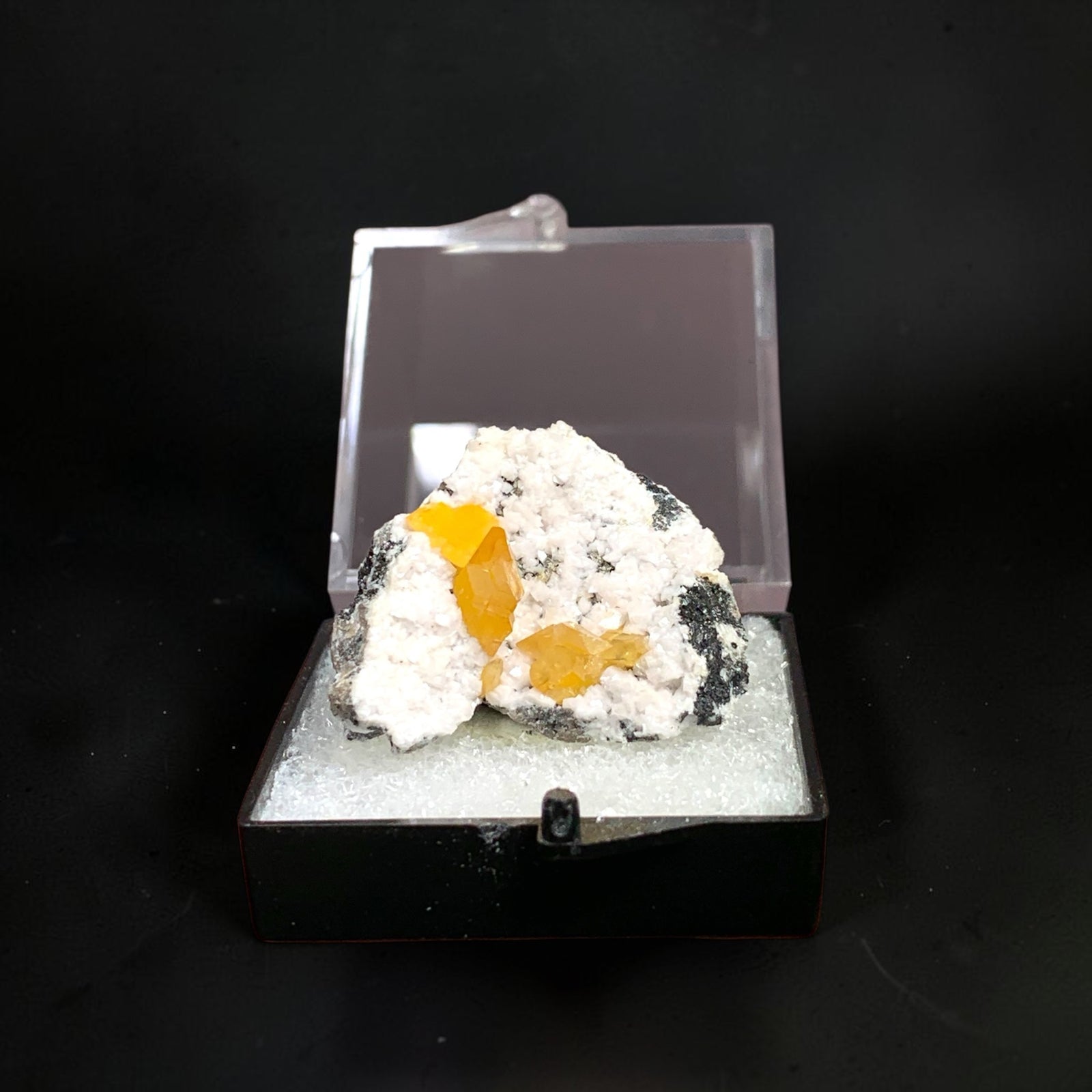 Wulfenite on Dolomite, Tsumeb Mine, Namibia