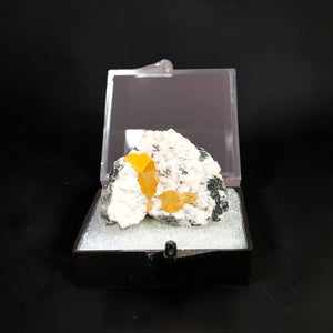 Wulfenite on Dolomite, Tsumeb Mine, Namibia