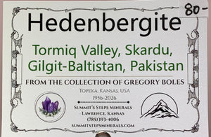 Hedenbergite, Tormiq Valley, Pakistan
