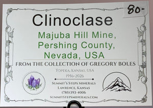 Clinoclase, Majuba Hill Mine, Nevada