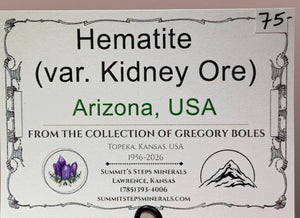 Hematite (Kidney Ore), Arizona