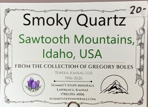 Smoky Quartz, Sawtooth Mtns., Idaho