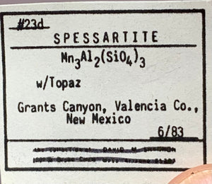 Spessartite Garnet w/ Topaz, Grants Canyon, New Mexico