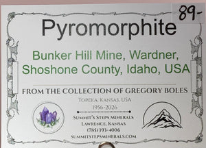 Pyromorphite, Bunker Hill Mine, Idaho