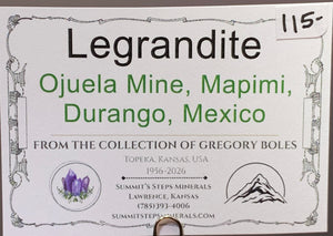 Legrandite, Ojuela Mine, Mexico