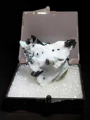 Neptunite on Natrolite, Dallas Gem Mine, California, USA