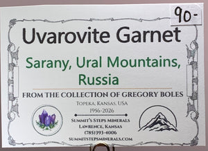 Uvarovite Garnet, Sarany, Russia