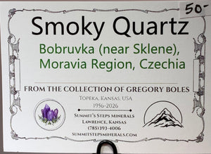 Smoky Quartz, Bobruvka, Czechia
