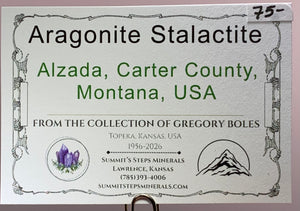Aragonite Stalactite, Alzada, Montana, USA
