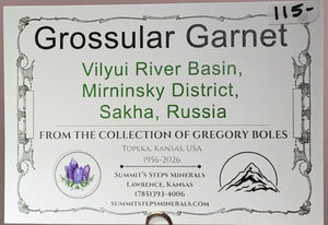 Grossular Garnet, Vilyui River Basin, Russia
