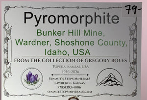 Pyrmorphite, Bunker Hill Mine, Idaho, USA