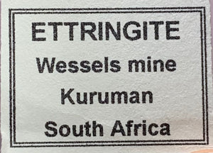 Ettringite, Wessels Mine, South Africa