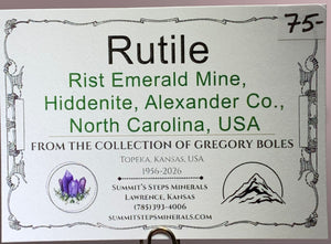 Rutile, Rist Emerald Mine, North Carolina, USA